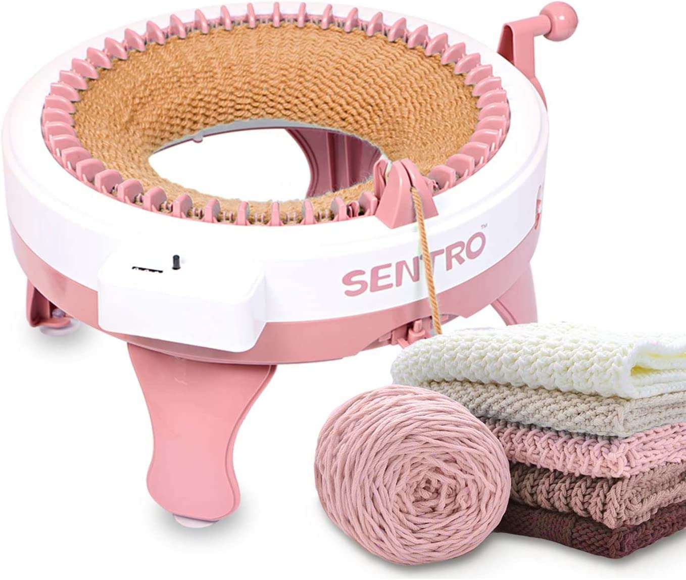 Circular knitting machine (Sentro) and I-cord maker cast on and cast off 